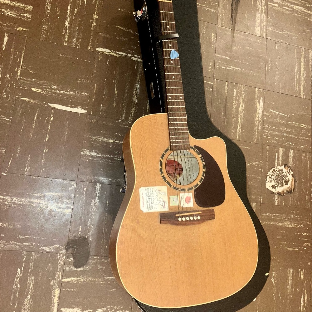 Acoustic guitar with hard case